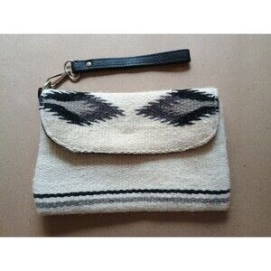 El Paso Saddle Blanket Wool Clutch Purse Handbag Aztec Tribal Western Wristlet